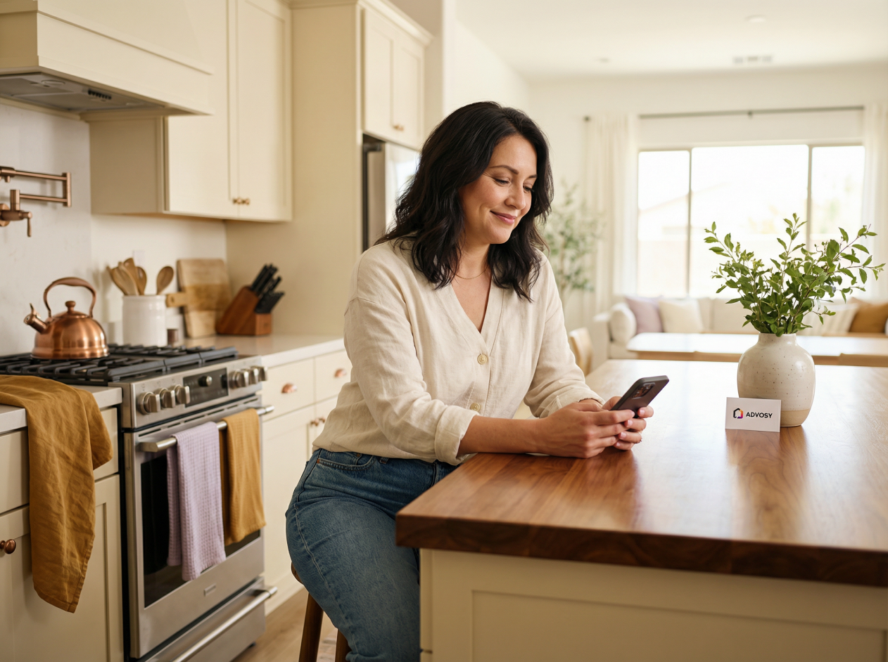 Inspector reviewing photos with homeowner